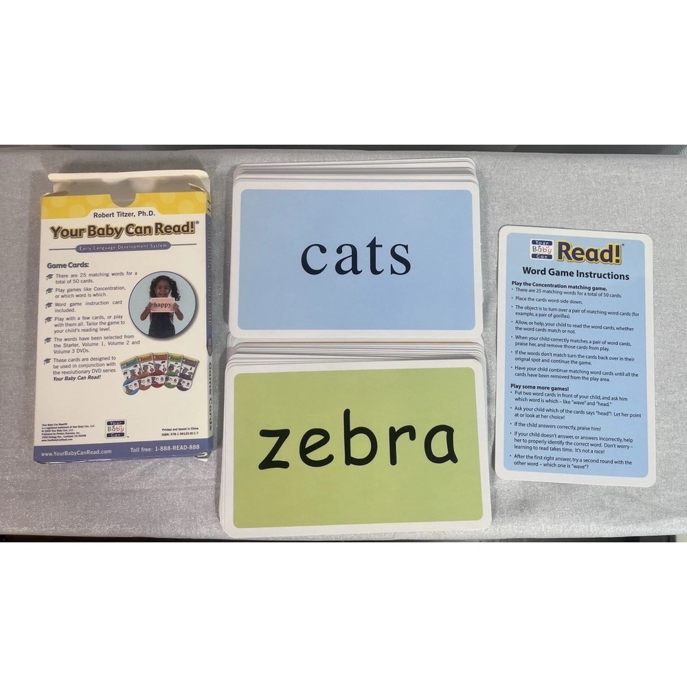 Your Baby Can Read Early Language Development System Word REVIEW & 50 Game Cards - Picture 3 of 6